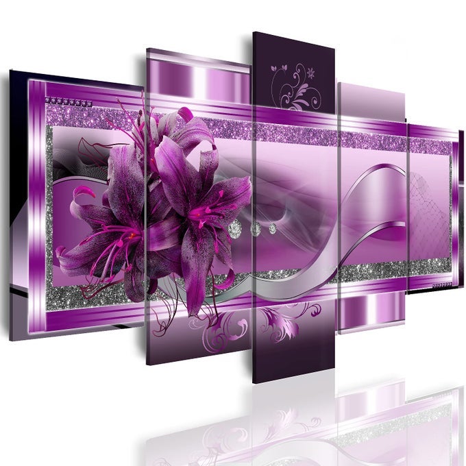 PURPLE ORCHID FLOWERS CANVAS PRINT ABSTRACT FLORAL POSTER WALL ART PAINTING DECOR FOR HOME DECORATION ARTWORK PICTURE OVER BEDROOM PURPLE FLORAL PAINTINGCOVERSIZE 60X30INCH