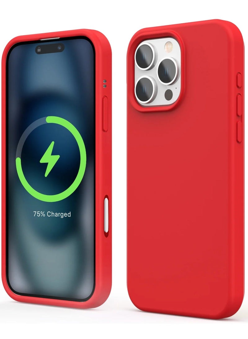جراب سيليكون سائل ممتاز لهاتف iPhone 16 Pro - رفيع للغاية، غير قابل للانزلاق، خالٍ من الخدوش، مع حماية معدنية للكاميرا - مقاوم للصدمات، متوافق مع الشحن اللاسلكي - Image 1