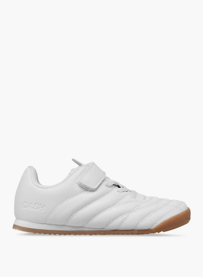 Dash Boys Solid Sports Shoes with Hook and Loop Closure