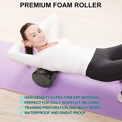 BORNEW Foam Roller Set - High Density Back Roller, Muscle Roller Stick,2 Foot Fasciitis Ball, Stretching Strap, Massager Ball for Whole Body Physical Therapy & Exercise, Yoga, Back Pain, Leg, Deep Tissue - Image 3
