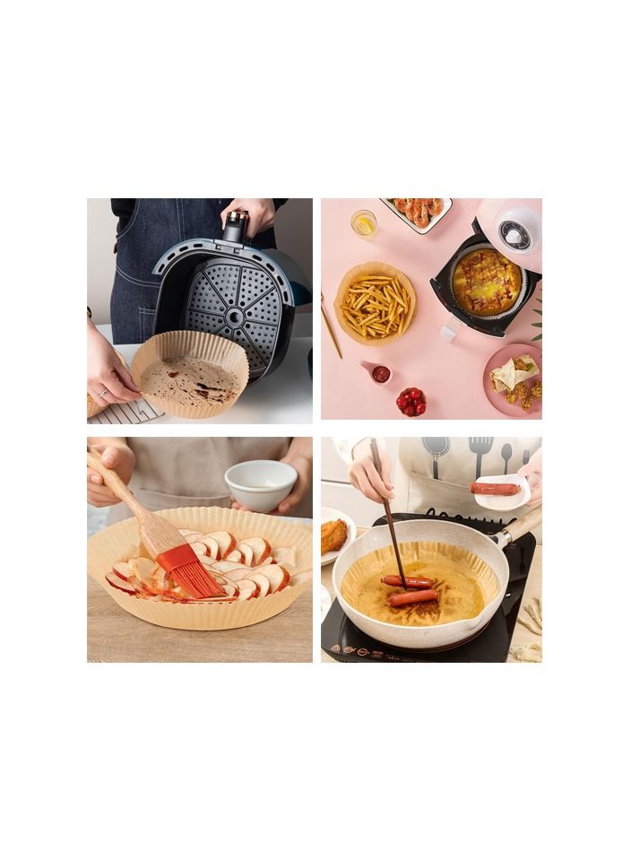 100-Pieces 6.3 Inch Thicker Air Fryer Dedicated  Paper Brown Colour  - Image 2