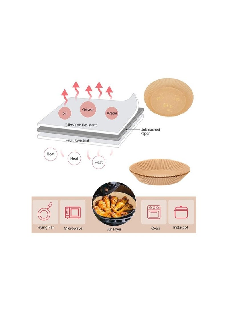 100-Pieces 6.3 Inch Thicker Air Fryer Dedicated  Paper Brown Colour  - Image 5