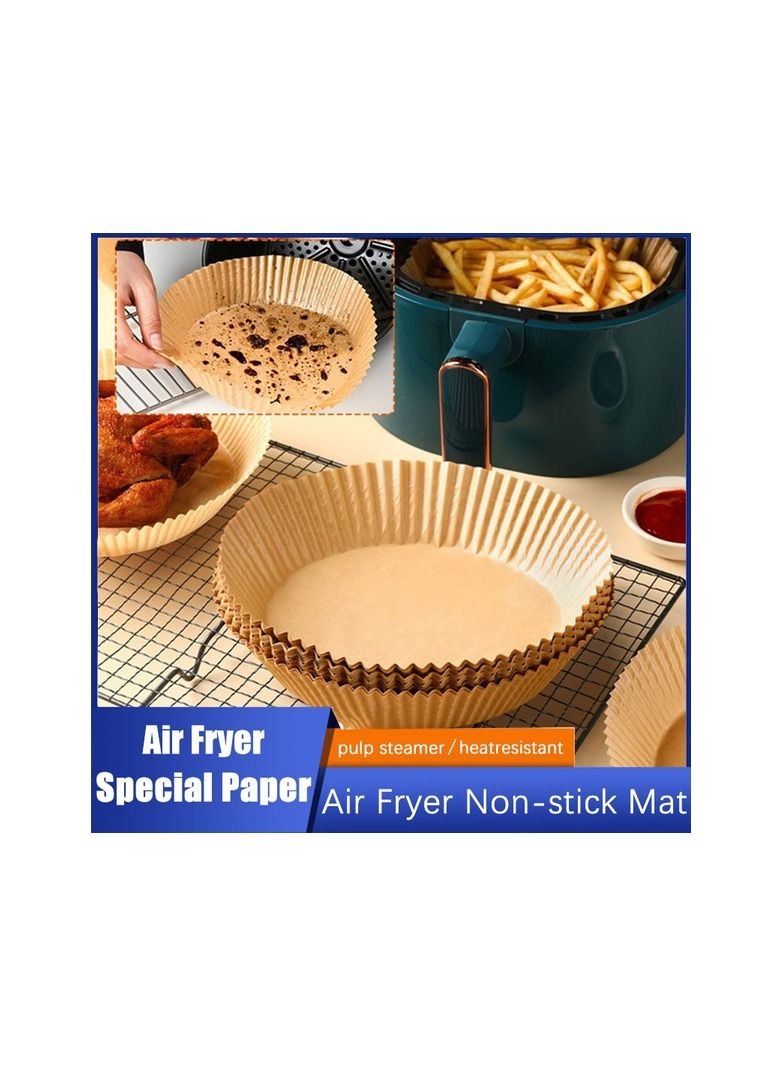100-Pieces 6.3 Inch Thicker Air Fryer Dedicated  Paper Brown Colour  - Image 1