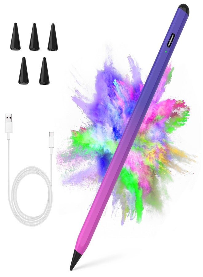 COO Stylus Pen for iPad 2018-2023 with Palm Rejection, Active Pencil for iPads 10th/9th/8th/7th/6th Gen, for iPad Pro 11/12.9 inch, for iPad Air 5th/4th/3th, for iPad mini 6th/5th Gen(Purple Rose Red) - Image 1