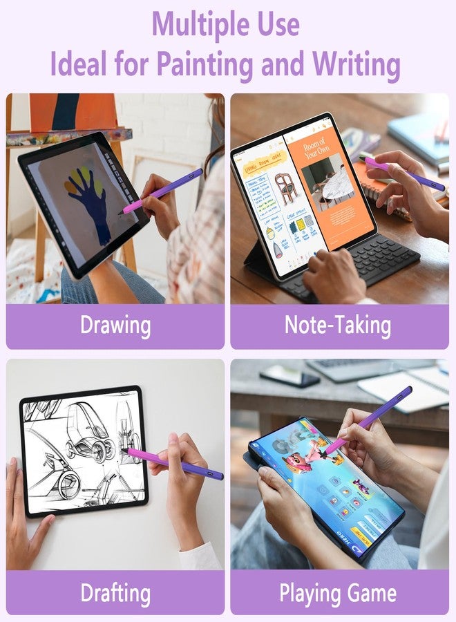 COO Stylus Pen for iPad 2018-2023 with Palm Rejection, Active Pencil for iPads 10th/9th/8th/7th/6th Gen, for iPad Pro 11/12.9 inch, for iPad Air 5th/4th/3th, for iPad mini 6th/5th Gen(Purple Rose Red) - Image 3