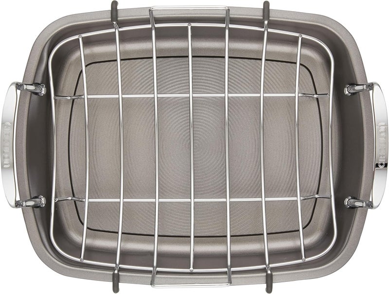 Circulon Nonstick Roasting Pan / Roaster with Rack - 17 Inch x 13 Inch, Gray - Image 2