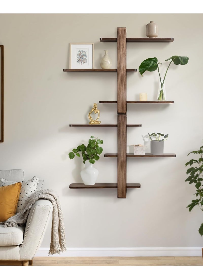 Generic Wall Mounted Floating Shelves Walnut Wood Shelves 3 Tier Large Shelves for Bedroom Living Room Office Bathroom Home Decor Plant Storage Picture Display 20"  - Image 3