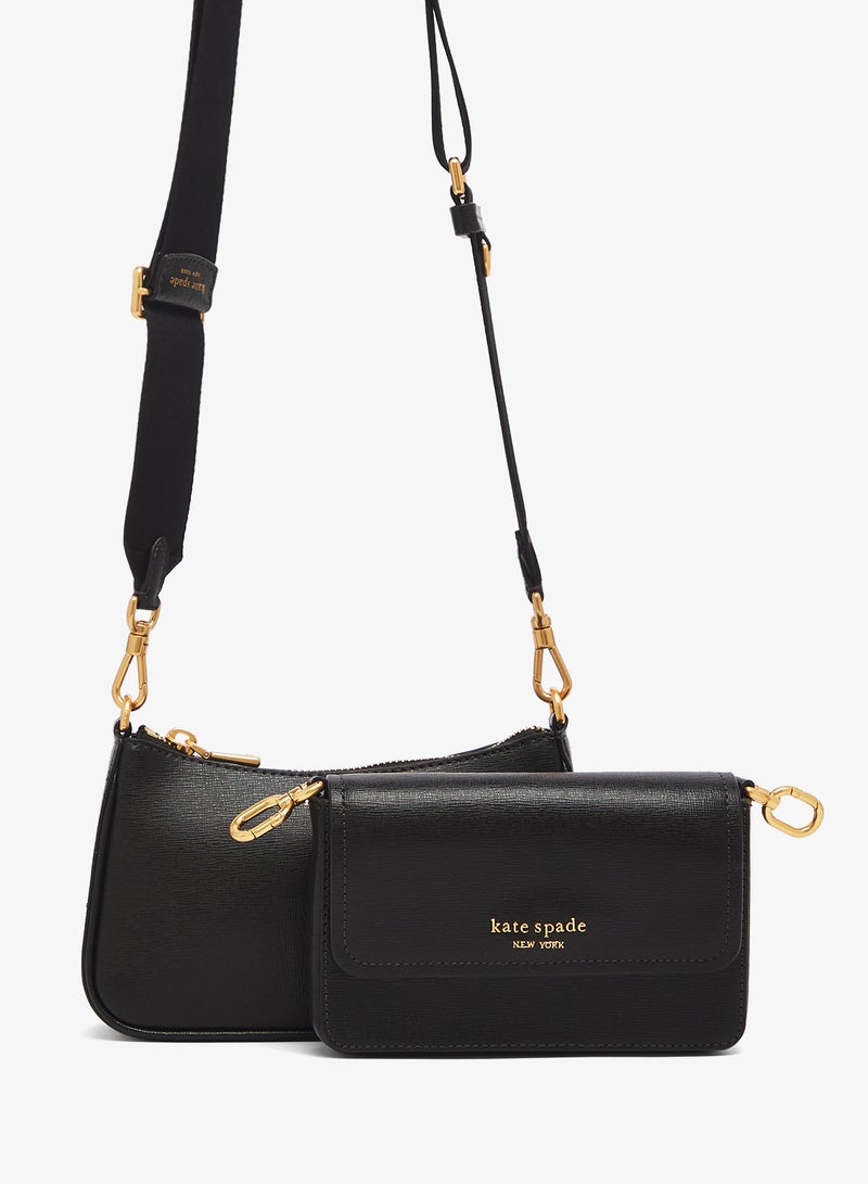 كيت سبيد حقيبة كروس بودي بغطاء بتفاصيل شعار - Image 1