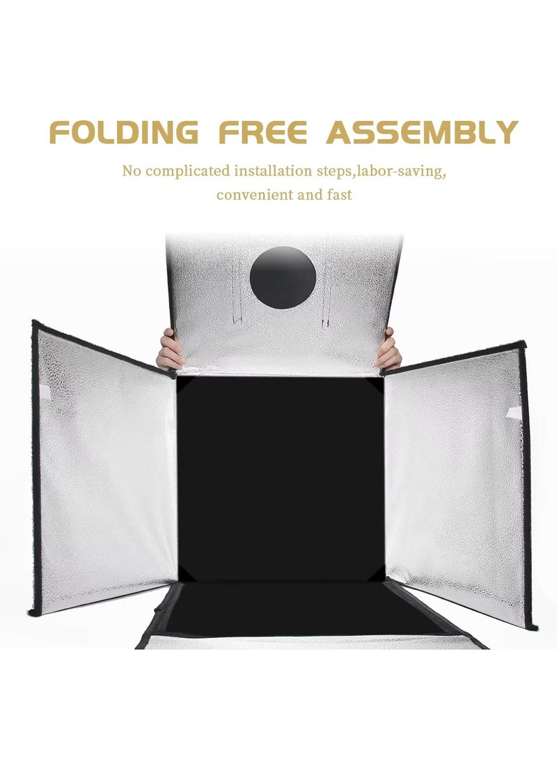 Mini Photo Studio Light Box Photo Shooting Tent kit Portable Folding Photography Light Tent with LED Light & Color Backgrounds for Small Size Products (Black) - Image 2