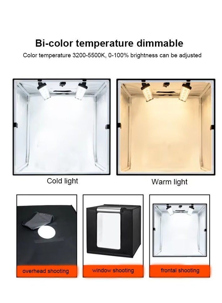 Mini Photo Studio Light Box Photo Shooting Tent kit Portable Folding Photography Light Tent with LED Light & Color Backgrounds for Small Size Products (Black) - Image 4