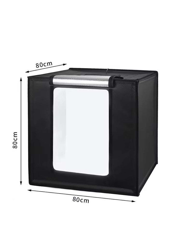 Mini Photo Studio Light Box Photo Shooting Tent kit Portable Folding Photography Light Tent with LED Light & Color Backgrounds for Small Size Products (Black) - Image 5