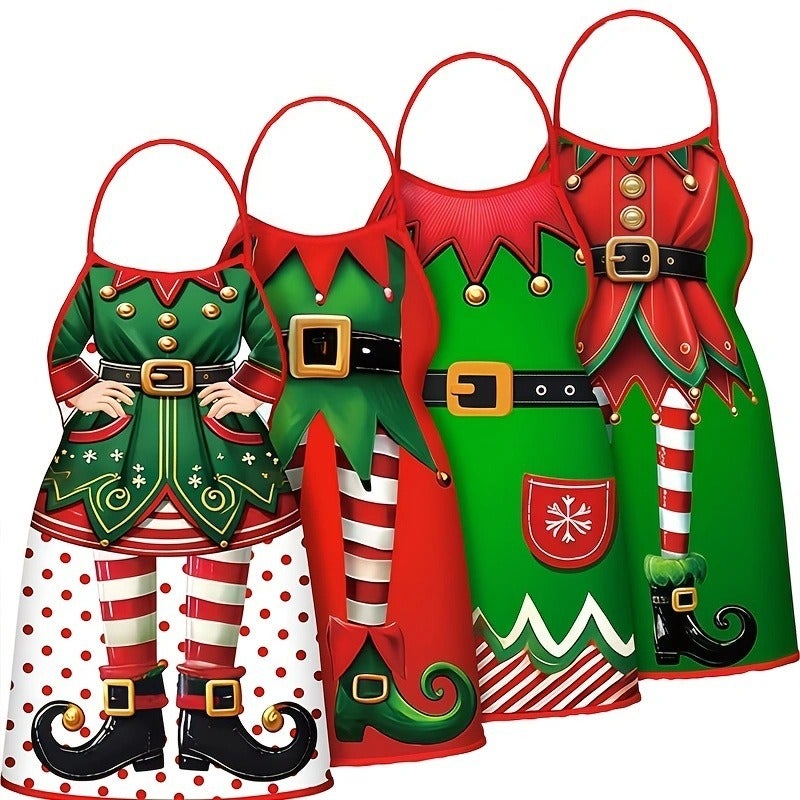 XC Christmas Creative Funny Apron Set - Waterproof & Oil-Resistant Gift for Holiday Decor - Image 1