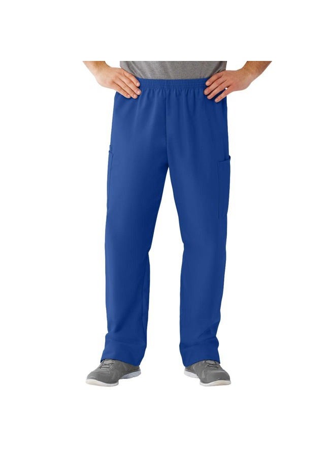 Medline AngelStat Unisex Elastic Waist Cargo Scrub Pant, Sapphire, Small - Image 1