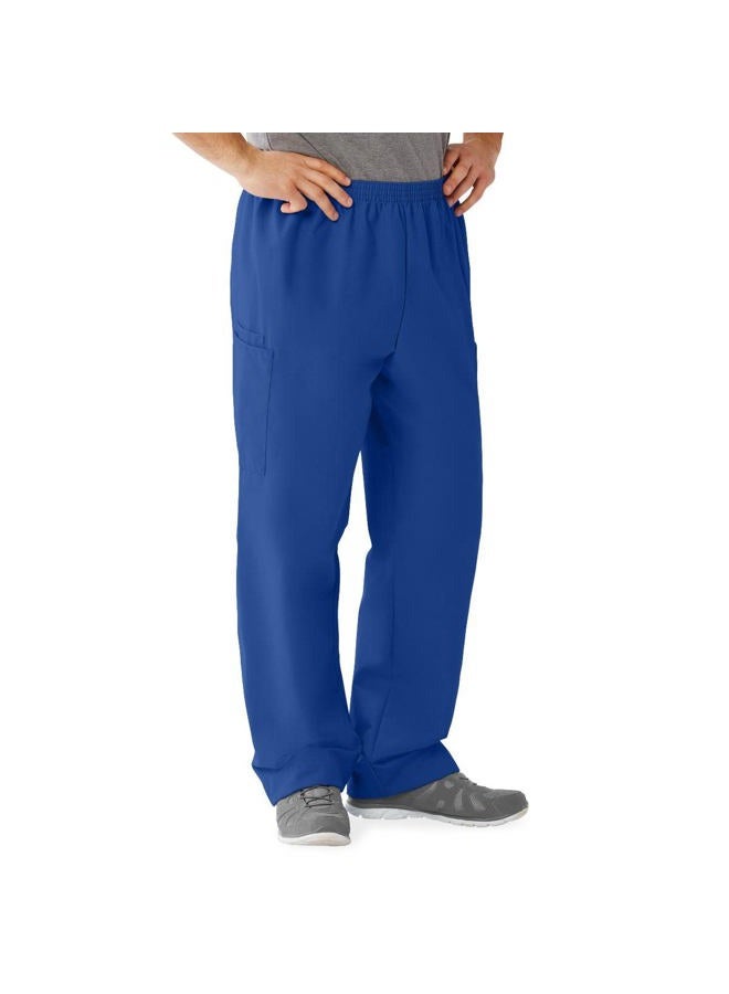 Medline AngelStat Unisex Elastic Waist Cargo Scrub Pant, Sapphire, Small - Image 2