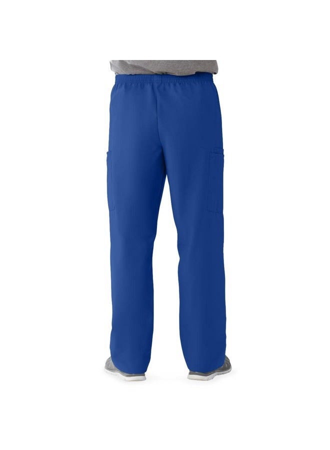 Medline AngelStat Unisex Elastic Waist Cargo Scrub Pant, Sapphire, Small - Image 3