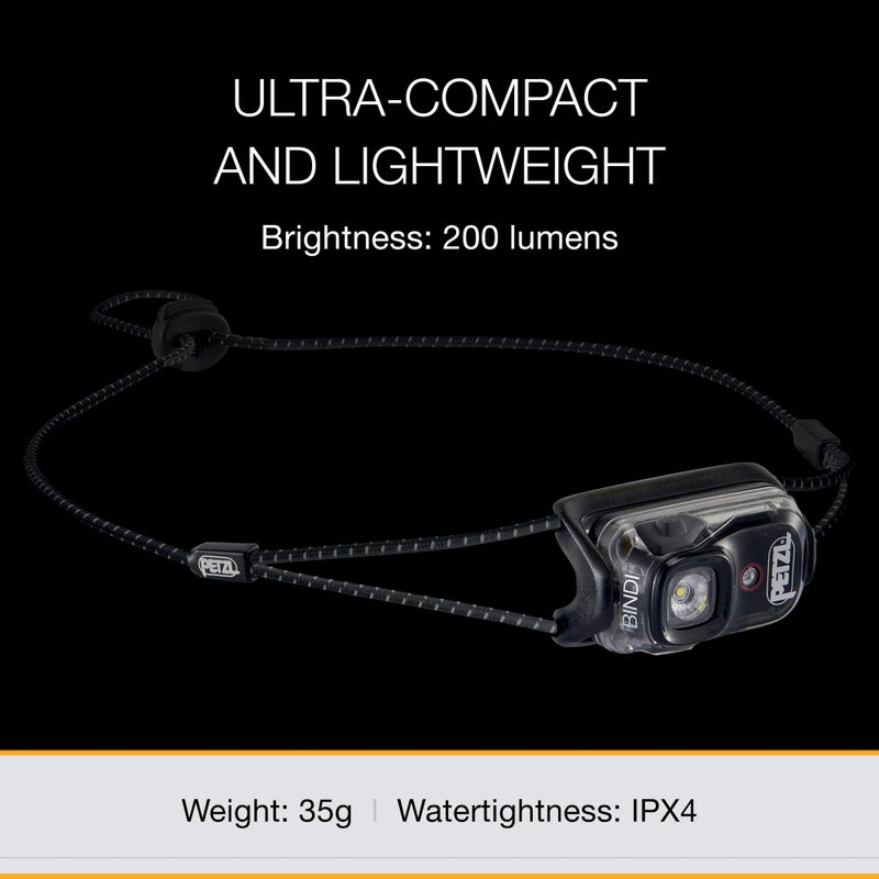 Petzl PETZL BINDI Headlamp - Ultra-Compact Rechargeable Headlamp Designed for Everyday Athletic Activities - Black  - Image 4