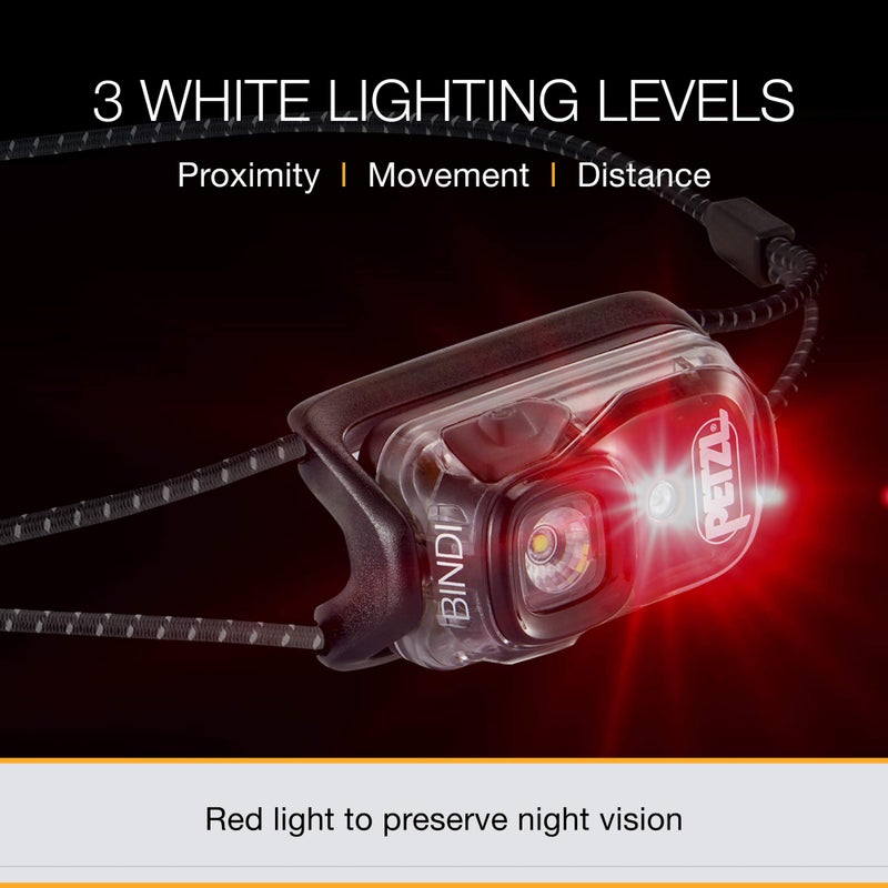 Petzl PETZL BINDI Headlamp - Ultra-Compact Rechargeable Headlamp Designed for Everyday Athletic Activities - Black  - Image 5