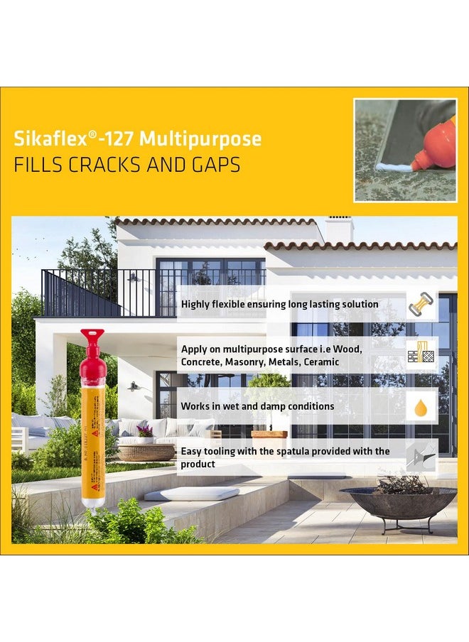 SIKA - SIKA Pack Of 4 Multipurpose Polyurethane Sealant And Adhesive -flex 127 Fills Cracks And Gaps Interior And Exterior Use Ready To Use Easy To Apply Off White - 150G - Image 1