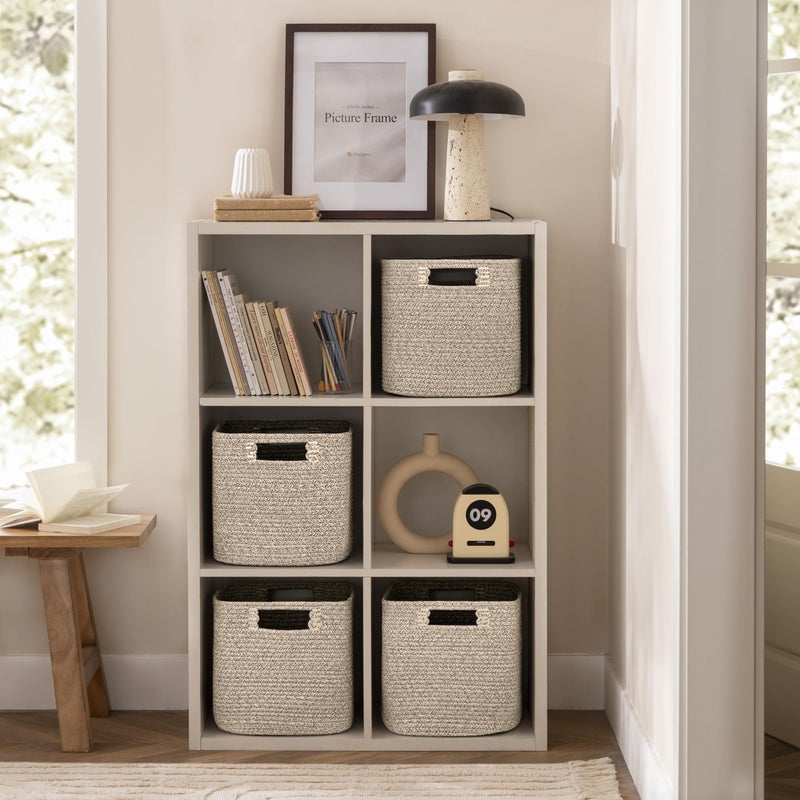UBBCARE Storage Cubes 11 Inch, Cotton Rope Woven Baskets for Organizing, Cube Storage Bin for Baby Nursery, 4-Pack Square Toy Storage Baskets for Shleves Organizer, Closet, Kidsroom, All Browm - Image 3