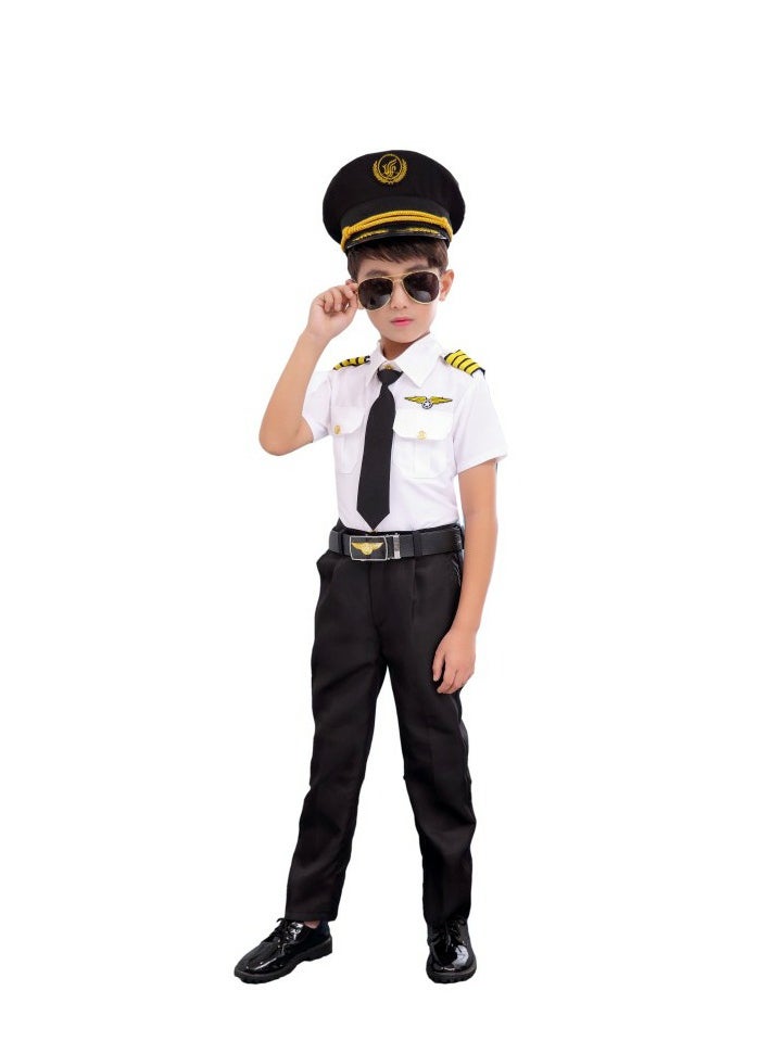 MIXDE Dress Up Pilot Costume for Kids - Airline Captain Uniform - Career Day Dress Up for Children  - Image 1