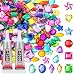 anezus 400Pcs Jewels for Bedazzling with 2 Pack B7000 Jewelry Glue Flat Back Craft Gems Rhinestones for Clothing Sequins Rhinestones Gemstones for Fabric Craft Decoration - Image 2
