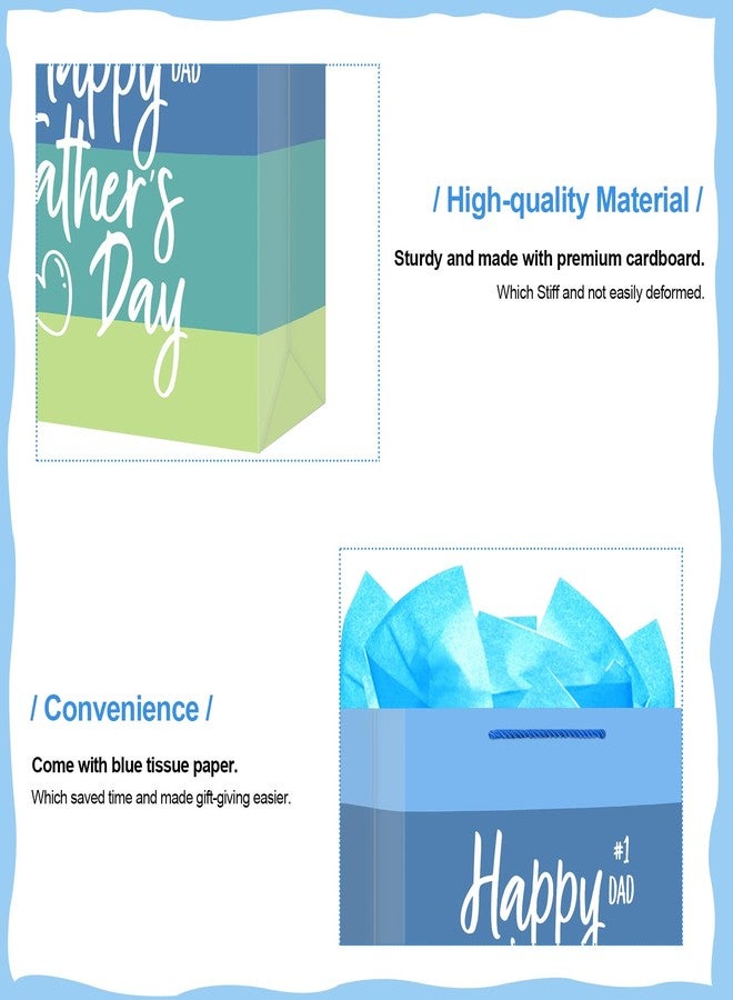WhatSign Fathers Day Gift Bag - 11.5" Medium Happy Fathers Day Paper Gifts Bag with Tissue Paper and Handle Gift Bags for Dad Stepdad Grandfather Husband - Image 3