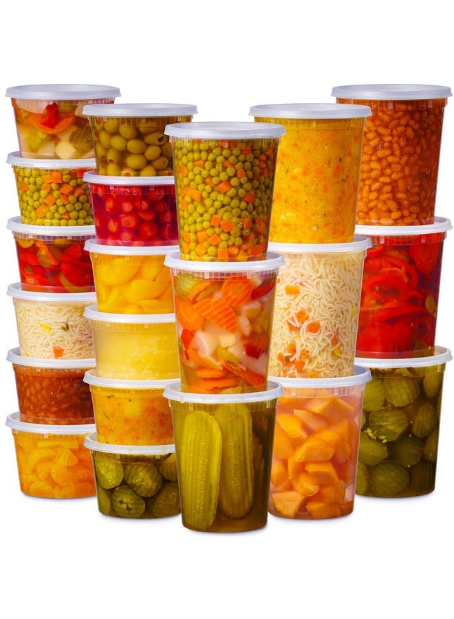 مونفيكس عبوة من 48 حاوية بلاستيكية للأطعمة الجاهزة مع أغطية (16 حاوية، 32 أونصة، 24 حاوية لكل حاوية) - حاويات تخزين طعام مع أغطية - حاويات شفافة للاستخدام مرة واحدة لإعداد الوجبات، خالية من مادة BPA، قابلة للتكديس، مانعة للتسرب، آمنة للاستخدام في الميكروويف والفريزر - Image 1