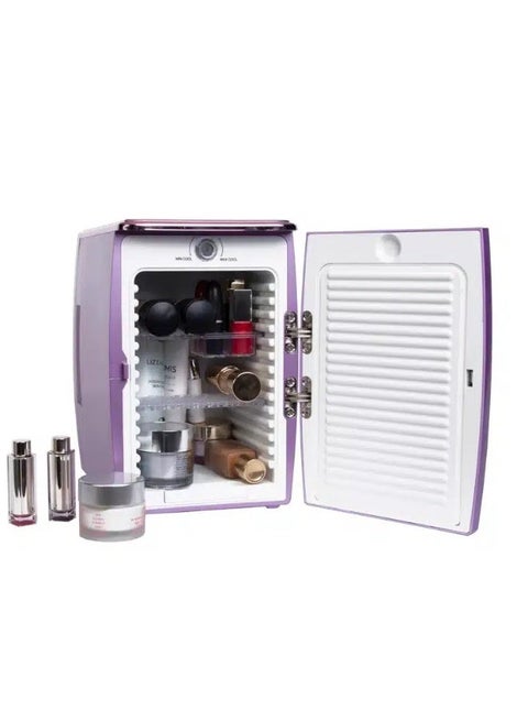 Portable Skincare & Cosmetic Mini Fridge - Professional Makeup Refrigerator with Adjustable Cooling - Compact Beauty Fridge for Serums, Creams & Masks (Purple