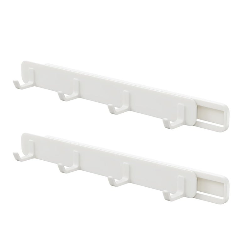No Nail Pull Out Plastic Hooks 2 Pack Door Gap Storage For Kitchen Bathroom Cabinet - Image 2