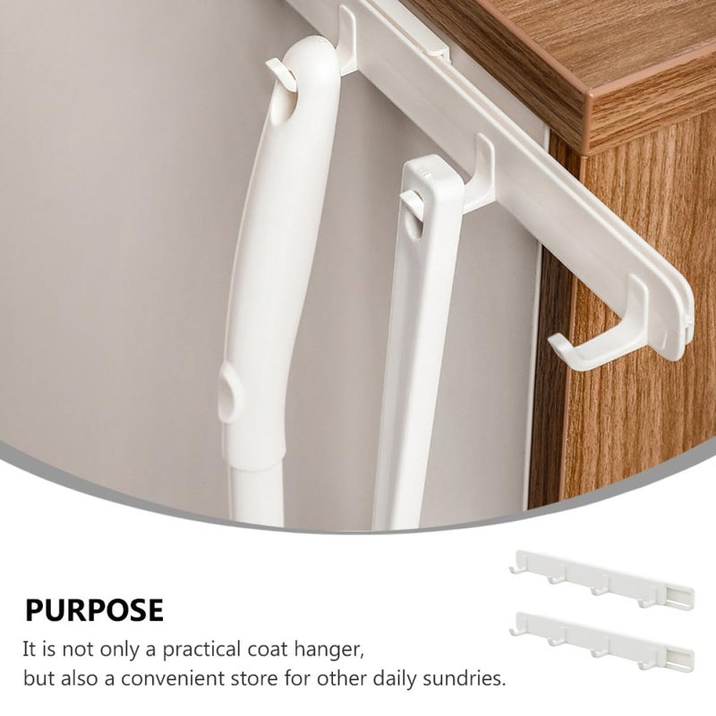 No Nail Pull Out Plastic Hooks 2 Pack Door Gap Storage For Kitchen Bathroom Cabinet - Image 4