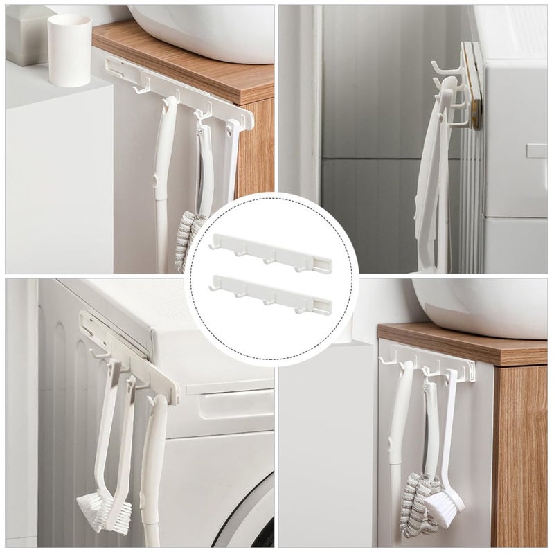 No Nail Pull Out Plastic Hooks 2 Pack Door Gap Storage For Kitchen Bathroom Cabinet - Image 5