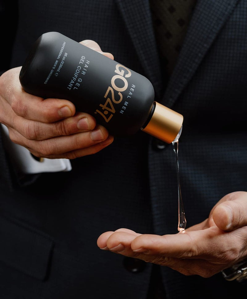 GO247 Hair Gel - Medium Hold Styling Gel for Men - Creates Definition with Flexible, Brushable Control - Flake-Free Formula with Light Ginseng Scent â€“ Alcohol-Free, 8 Fl Oz - Image 4