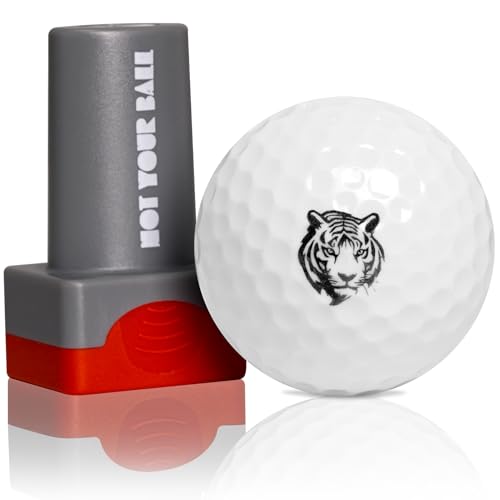 QUBI Golf Ball Stamp, Golf Ball Stamper, Self-Inking Golf Ball Stamp Marker to Identify Golf Balls, Golf Gift Golf Accessories for Men and Women Golfers (Tiger) - Image 1