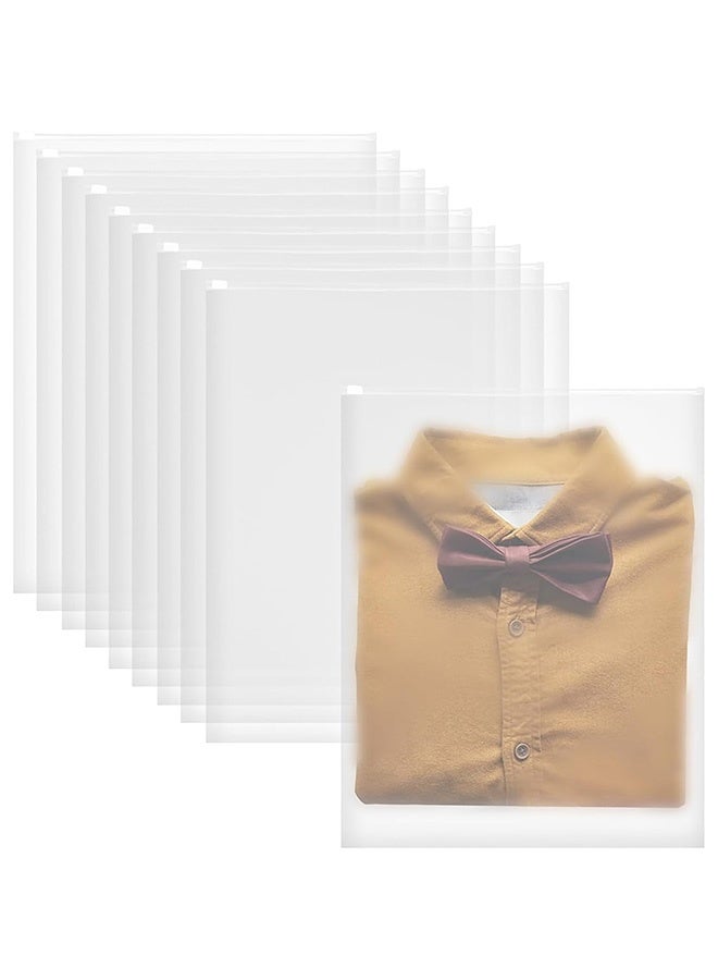 Peachjoy T Shirt Bags, 50 PCS Resealable Ziplock Bag with Plastic Zipper, 40x30cm Frosted Clothes Packaging Bags, Clear Shipping Bags for Underwear, Towels, Shoes, Clothes, Cosmetics, Toiletries - Image 1