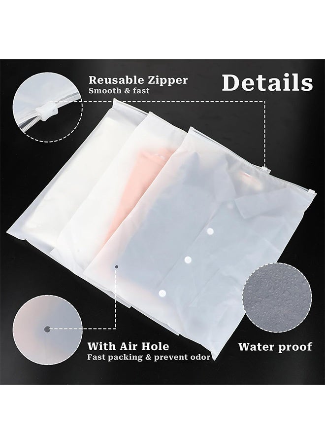 Peachjoy T Shirt Bags, 50 PCS Resealable Ziplock Bag with Plastic Zipper, 40x30cm Frosted Clothes Packaging Bags, Clear Shipping Bags for Underwear, Towels, Shoes, Clothes, Cosmetics, Toiletries - Image 2
