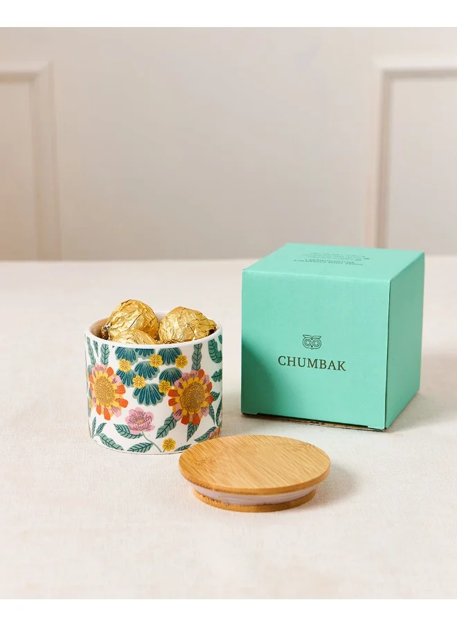 Chumbak Marigold Storage Jar, Comes in a Gift Box