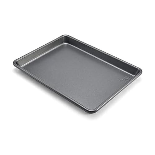 Chicago Metallic Commercial II Non-Stick Small Cookie/Baking Sheet. Perfect for making jelly rolls, cookies, pastries, one-pan meals, and more,12.25 by 8.75, Gray - Image 1