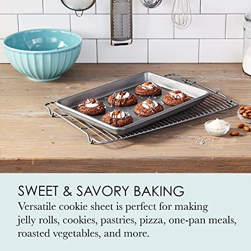 Chicago Metallic Commercial II Non-Stick Small Cookie/Baking Sheet. Perfect for making jelly rolls, cookies, pastries, one-pan meals, and more,12.25 by 8.75, Gray - Image 4