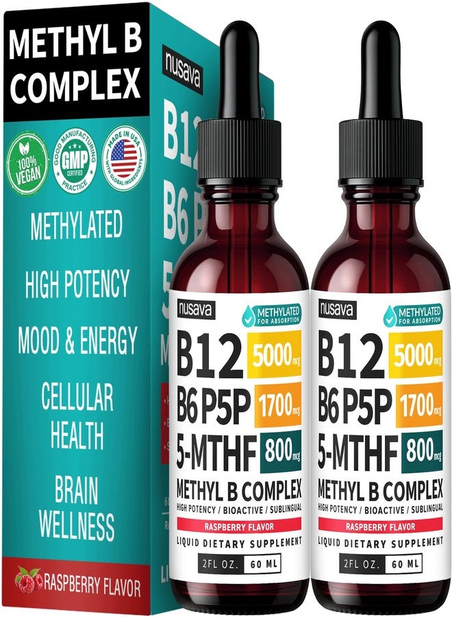 NUSAVA Methylated B Complex Liquid Drops, Raspberry, Pack of 2 - Image 1
