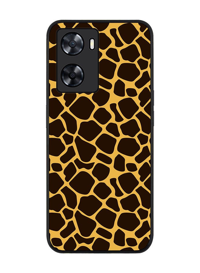 Stylizedd Rugged Black edge case for Oppo A57 4G/Oppo A77 4G/Oppo A77s Slim fit Soft Case Flexible Rubber Edges Anti Drop TPU Gel Thin Cover - Giraffe Skin Print - Image 1