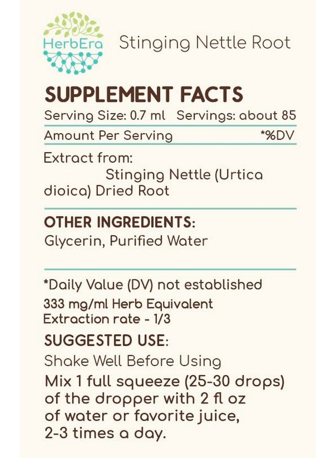 HerbEra Stinging Nettle Root B60 Alcohol-Free Herbal Extract Tincture, Concentrated Liquid Drops Natural Stinging Nettle (Urtica Dioica) Dried Root (2 fl oz) - Image 4