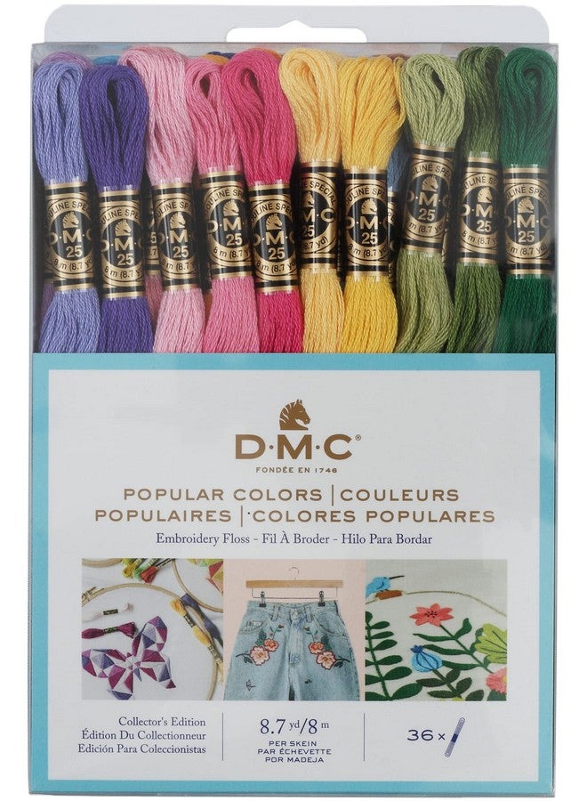 DMC 117F25-PC36 Embroidery Popular Colors Floss Pack, Colors may vary, 8.7-Yard, 36/Pack