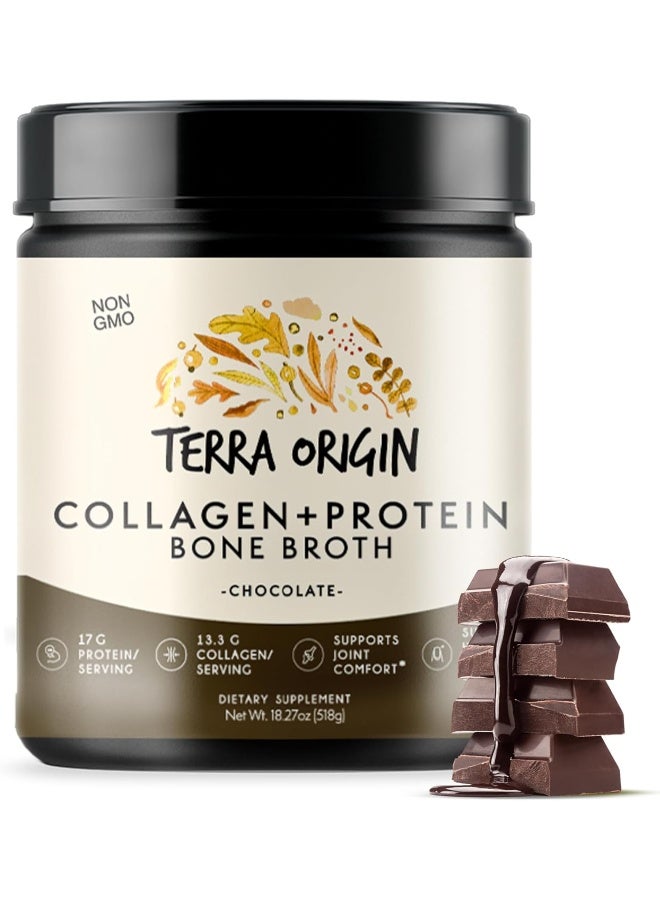 Terra Origin - Bone Broth Protein Chocolate Powder - 18.9Oz - Image 1