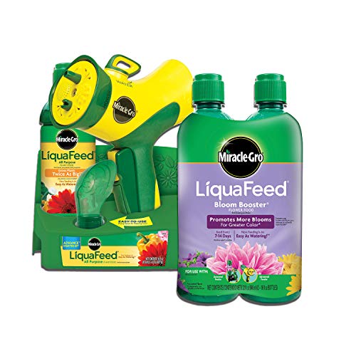 Miracle-Gro LiquaFeed All Purpose Plant Food Advance Starter Kit and Bloom Booster Flower Food Bundle: Feeding as Easy as Watering - Image 1