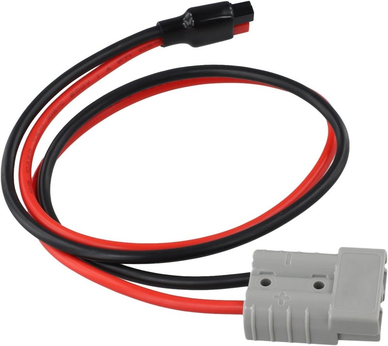 جودة موثوقة متكرر كابل تمديد 10AWG، موصل بطارية من 50A إلى 45A مع جهات اتصال نحاسية مطلية بالفضة، سلك طاقة مقاوم للهب بطول 60 سم للألواح الشمسية والرافعات الشوكية والشواحن المحمولة مواد مطورة عامة - Image 1