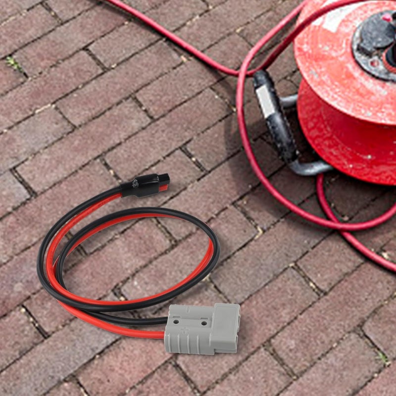 جودة موثوقة متكرر كابل تمديد 10AWG، موصل بطارية من 50A إلى 45A مع جهات اتصال نحاسية مطلية بالفضة، سلك طاقة مقاوم للهب بطول 60 سم للألواح الشمسية والرافعات الشوكية والشواحن المحمولة مواد مطورة عامة - Image 3