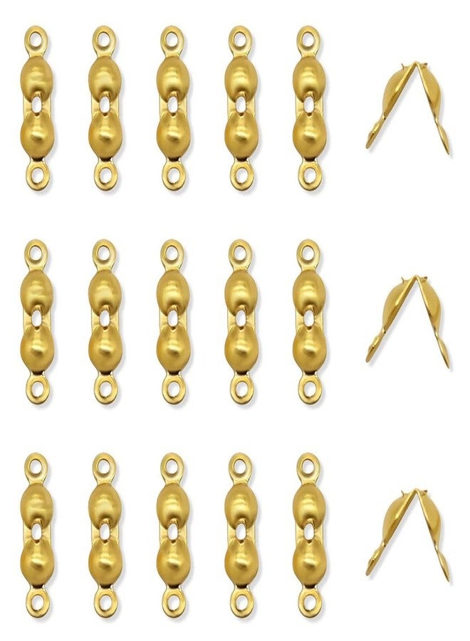 SATRA TRADERS Golden Beads Tips Knot Covers Clamshell Metal Open Bead Tips Knot Covers Bead Tip Cord Ends for DIY Bracelet Necklace Jewelry Making Accessory | Size : 6mm | 100g - Image 1
