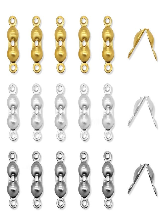 SATRA TRADERS Golden Beads Tips Knot Covers Clamshell Metal Open Bead Tips Knot Covers Bead Tip Cord Ends for DIY Bracelet Necklace Jewelry Making Accessory | Size : 6mm | 100g - Image 3