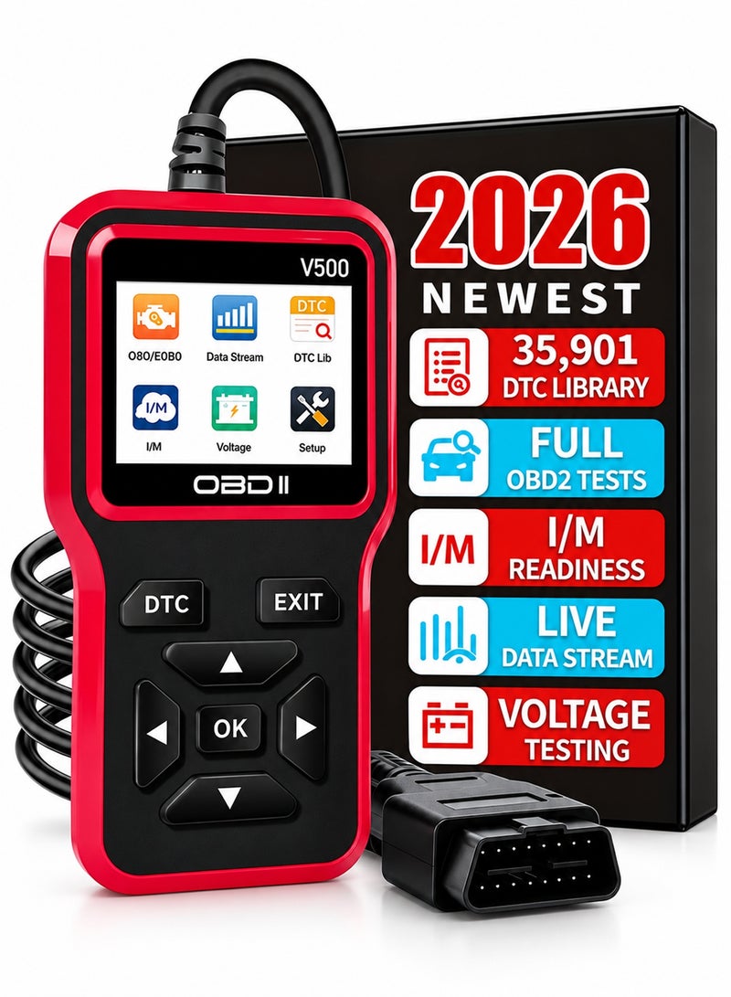 Jourvent OBD2 Scanner Diagnostic Tool - Check Engine Light Code Scanner Tool with Reset, DTC, Data Stream, I/M Readiness, Car & Truck Scan Tool for All Vehicles - Image 1