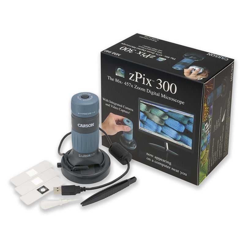 Carson Carson MM-940 zPix 300 Zoom 86x-457x Power USB Digital Microscope with Integrated Camera and Video Capture,Black  - Image 2